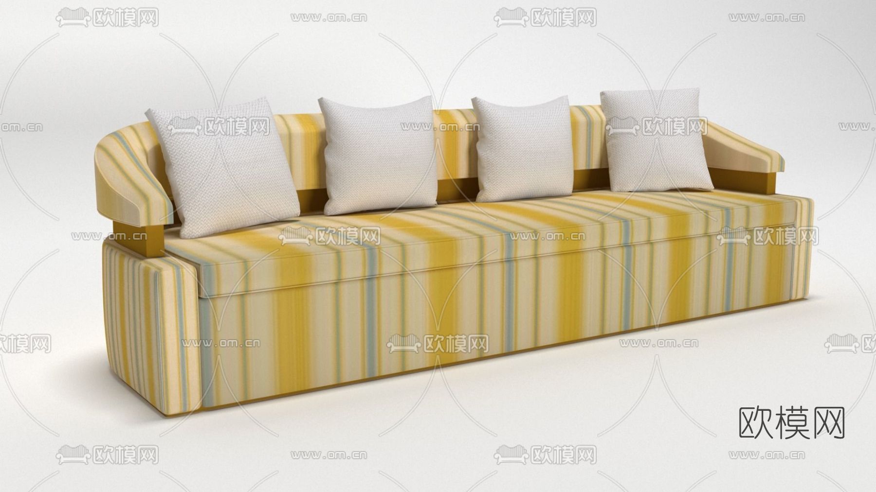 现代多人沙发免费3d模型下载