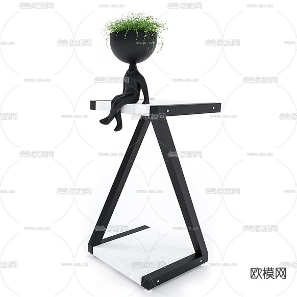 现代边几免费3d模型下载(渲染图2)