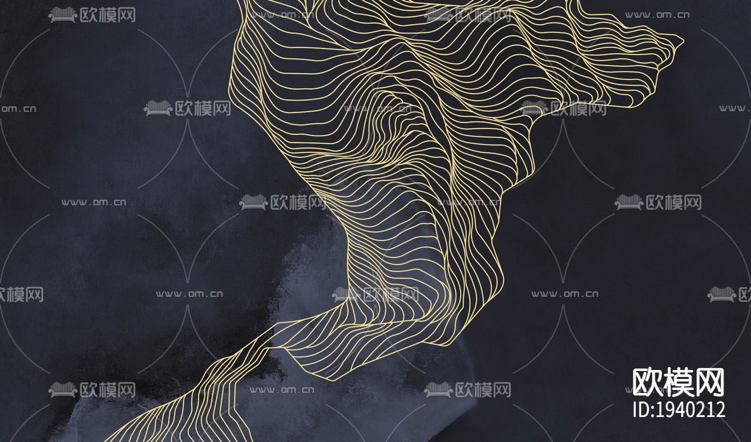 新中式山水抽象壁纸下载（渲染图2）