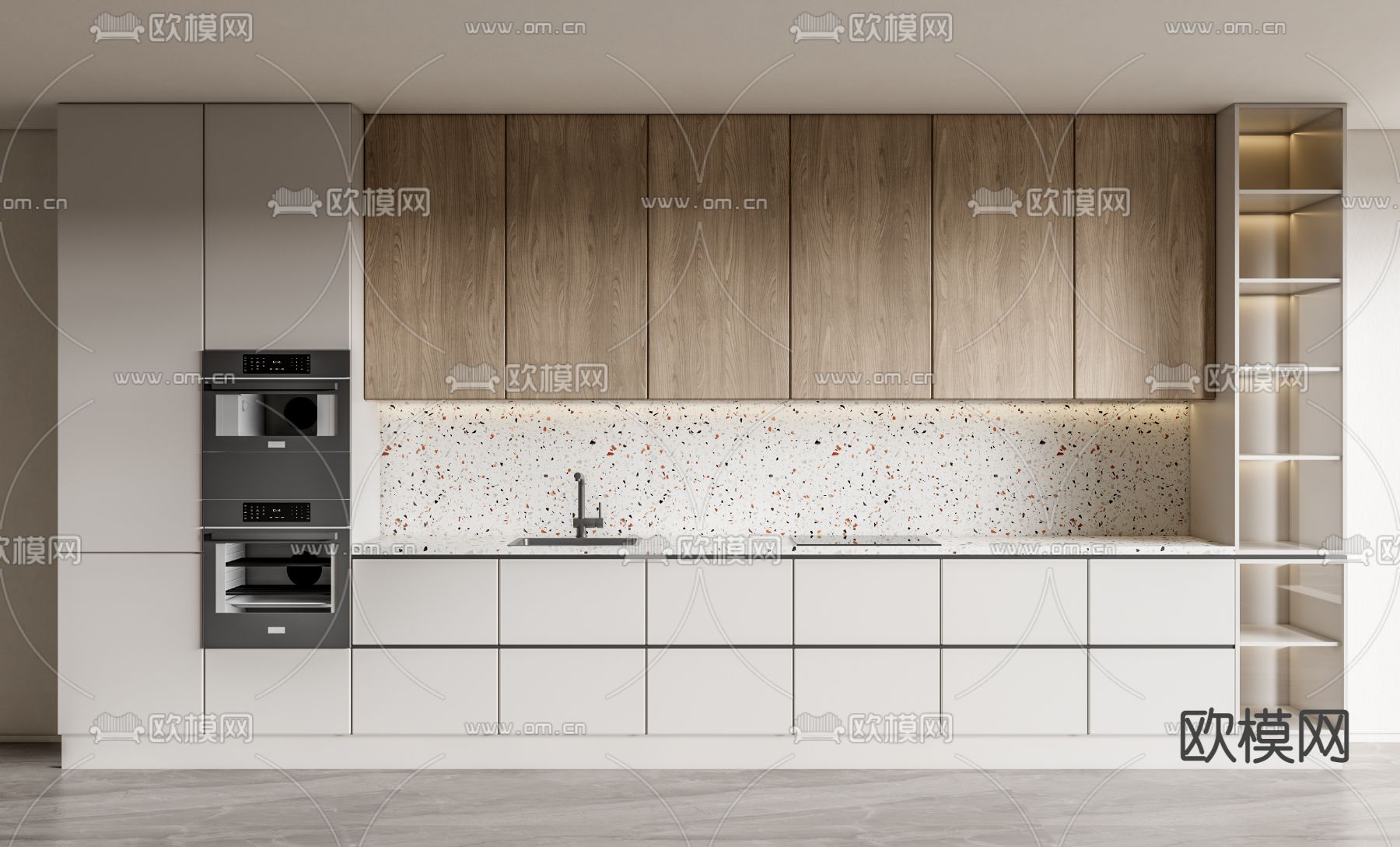现代橱柜su模型下载（渲染图1）