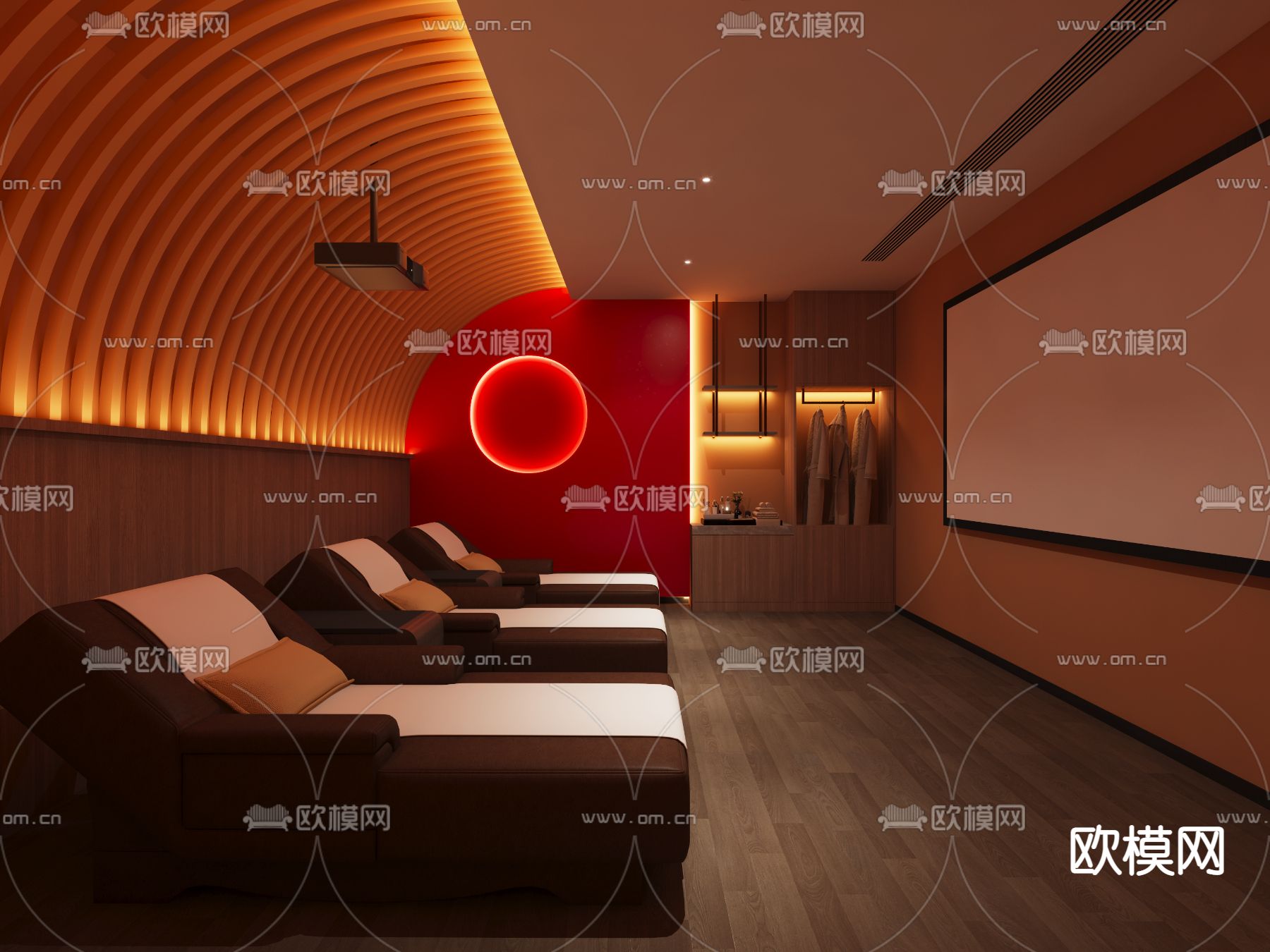 现代足浴沐足阁包房3d模型
