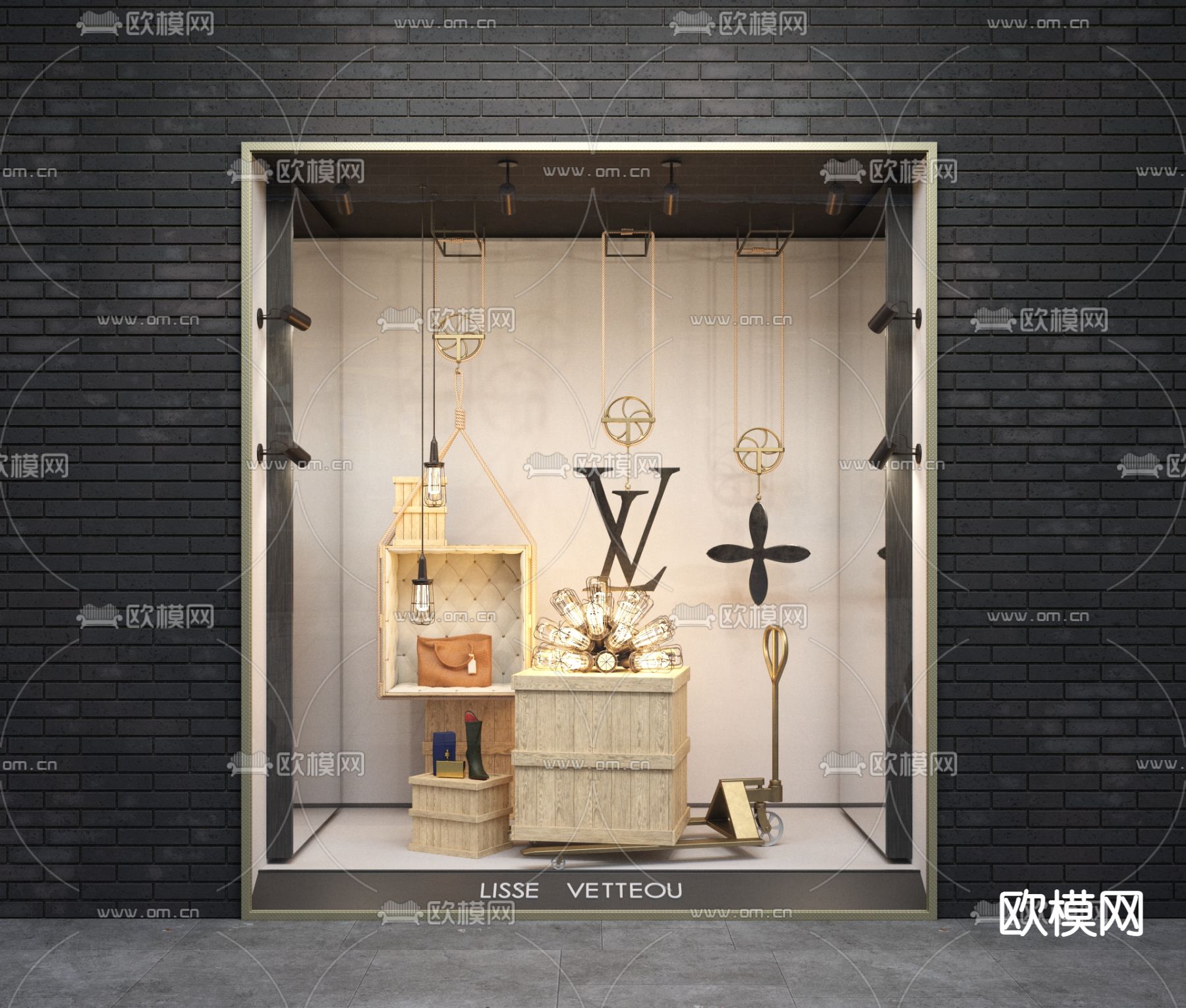 现代商店橱窗su模型下载