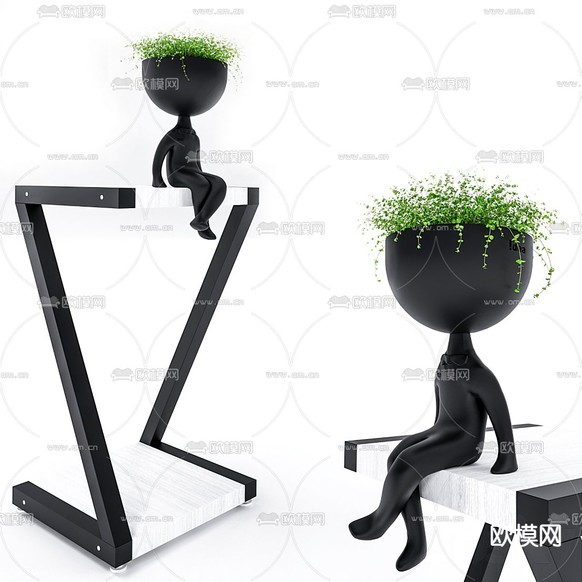 现代边几免费3d模型下载(渲染图1)
