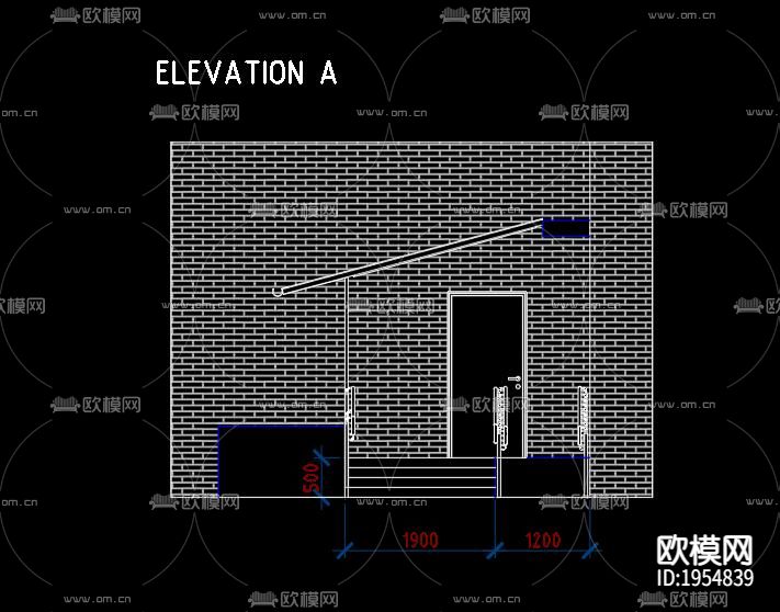 室外楼梯坡道CAD施工图下载（渲染图5）