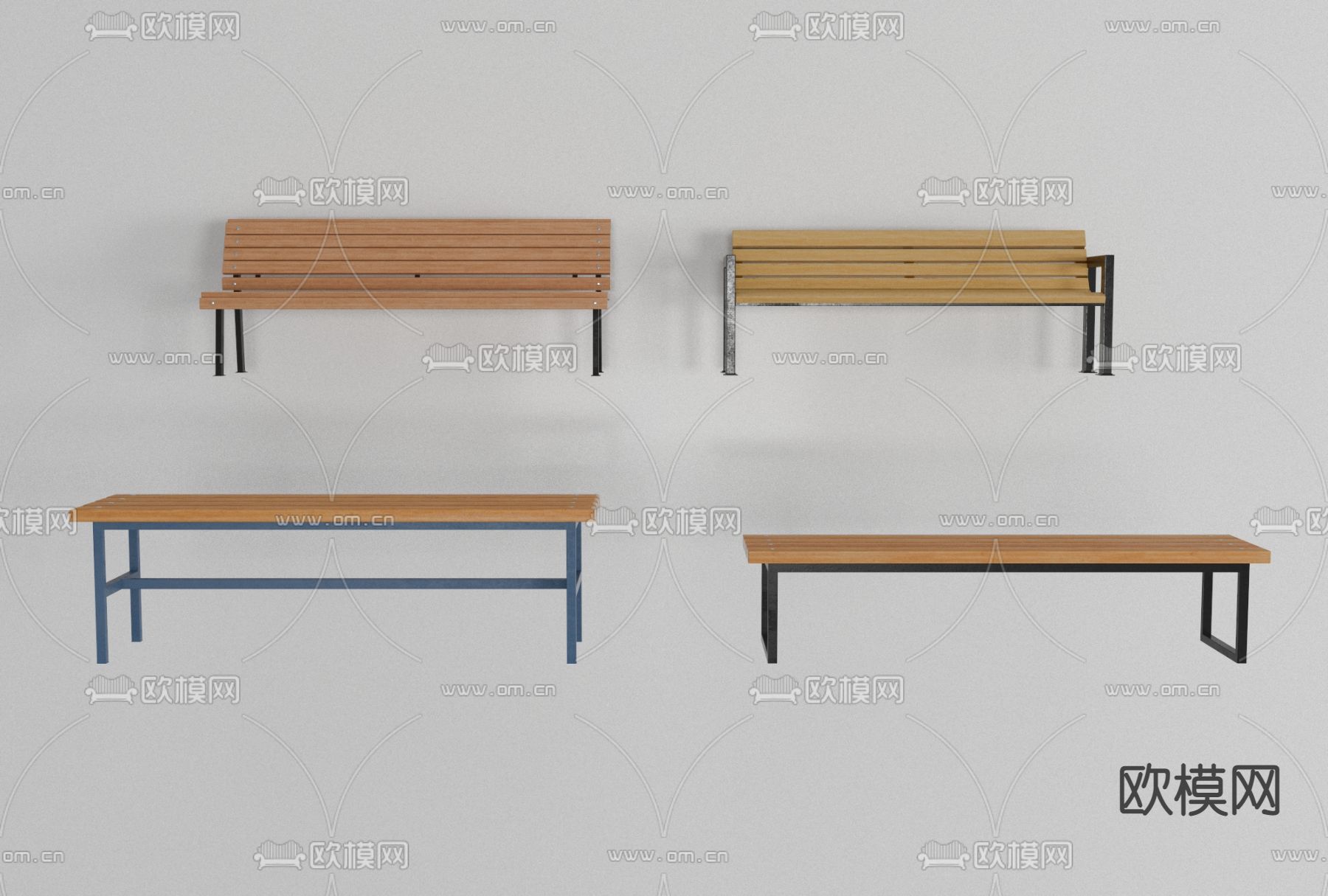 现代公共座椅免费3d模型下载