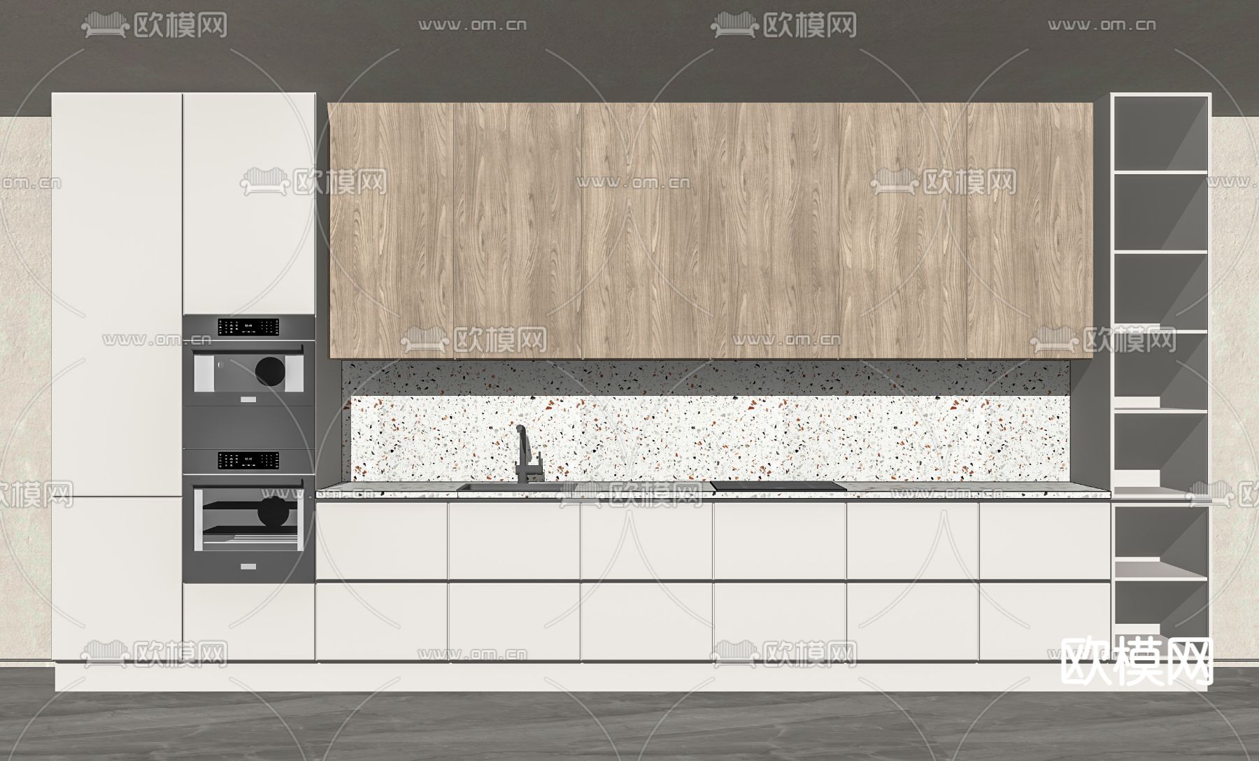 现代橱柜su模型下载（渲染图2）