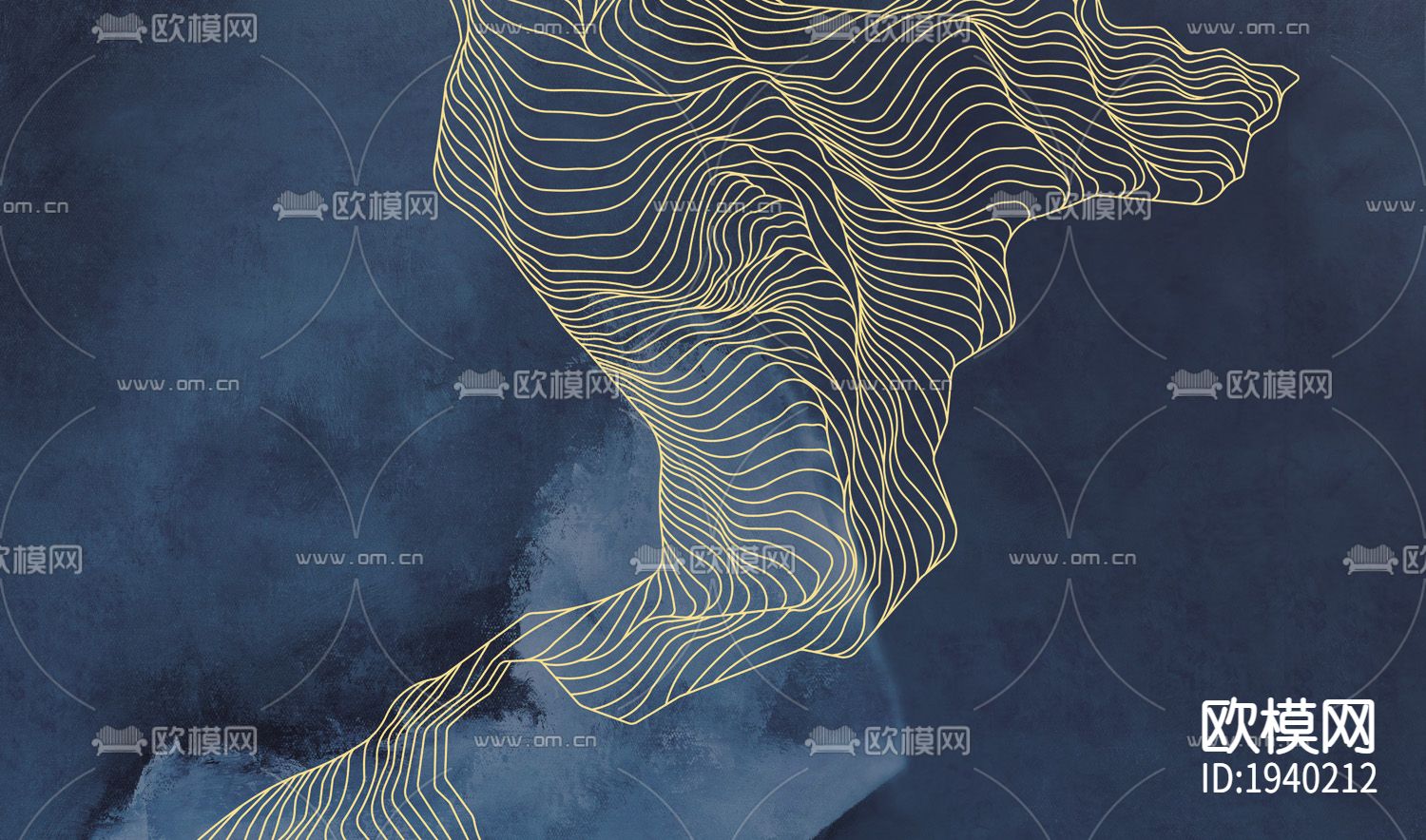 新中式山水抽象壁纸下载（渲染图1）