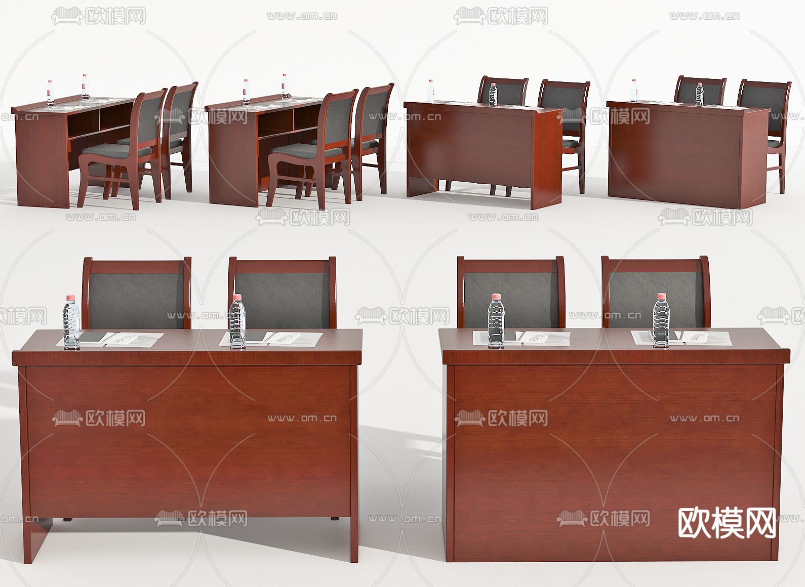 现代办公桌椅su模型下载（渲染图1）