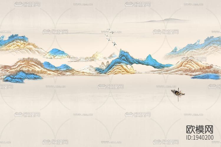 新中式梅花壁纸下载（渲染图9）