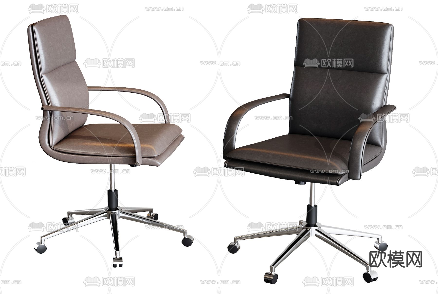 现代皮革办公椅3d模型下载