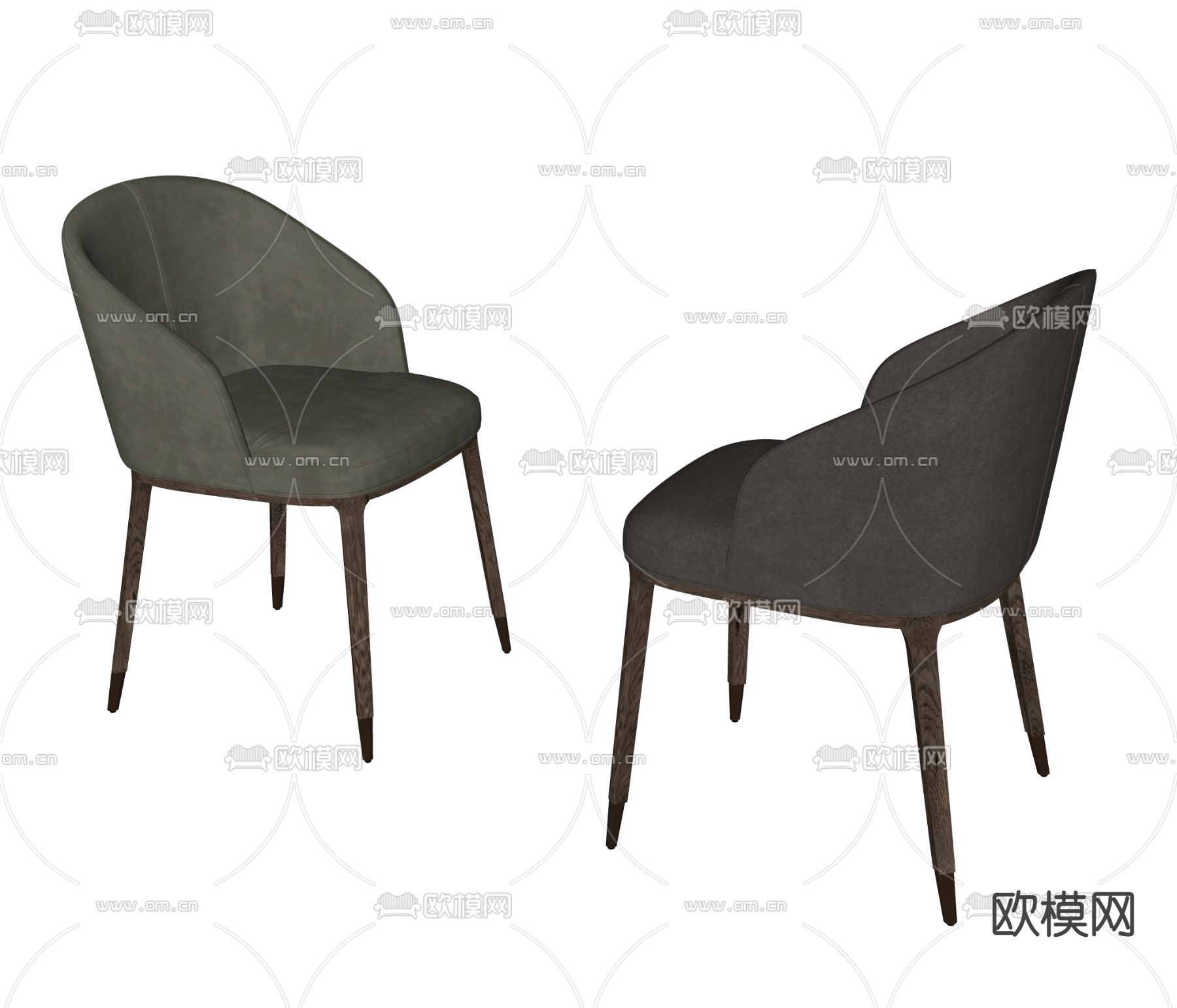 现代单椅餐椅su模型下载（渲染图2）