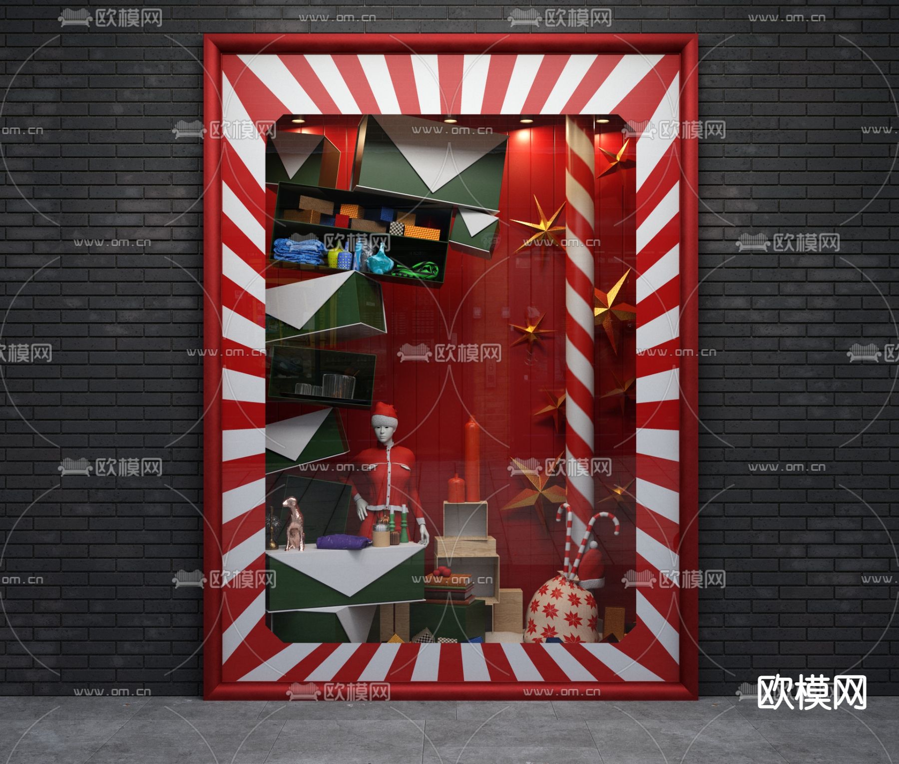 现代商店橱窗su模型下载