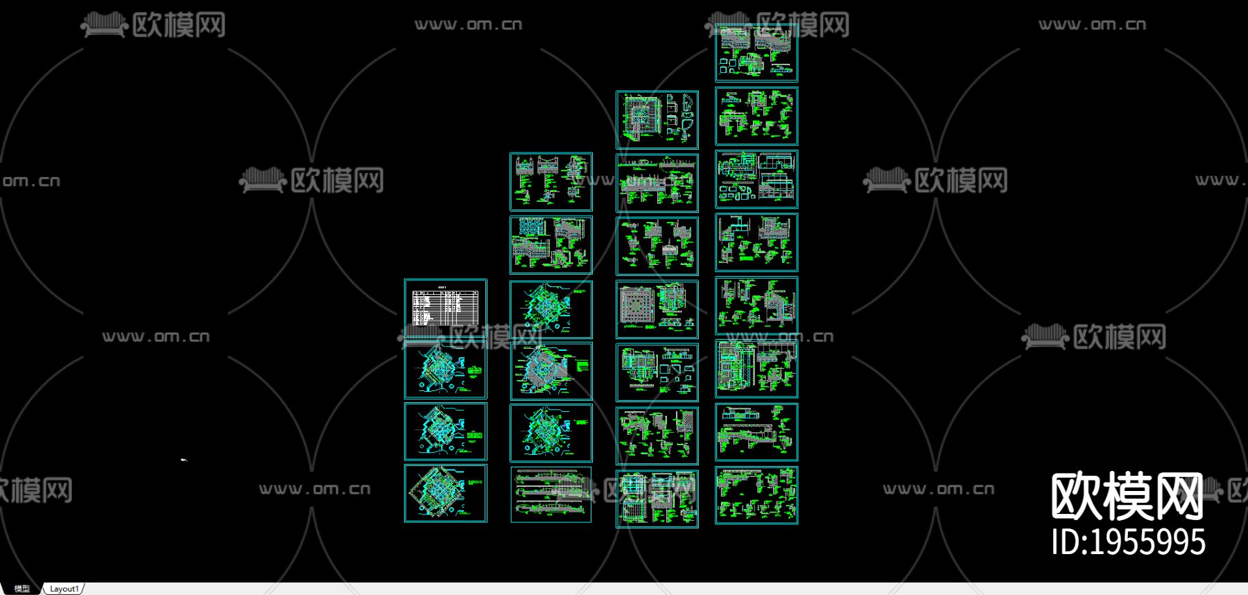 广场cad施工图下载（渲染图2）
