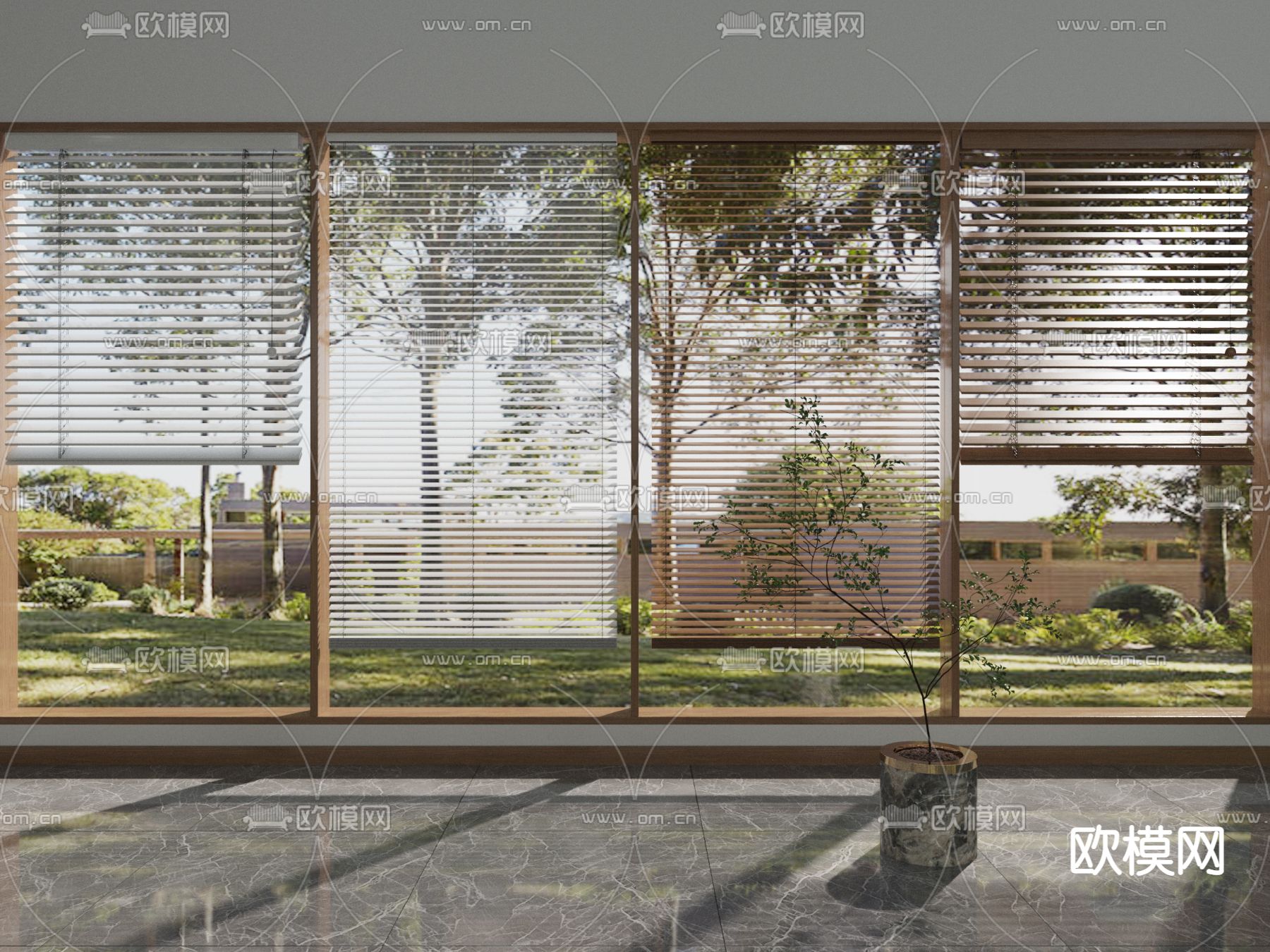 现代百叶窗帘su模型下载_ID11800837_sketchup模型下载-欧模网