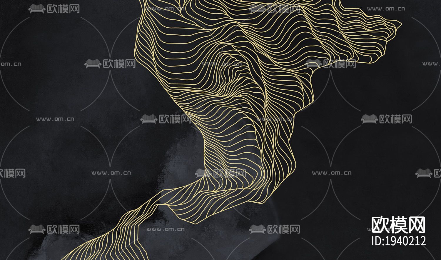 新中式山水抽象壁纸下载（渲染图4）