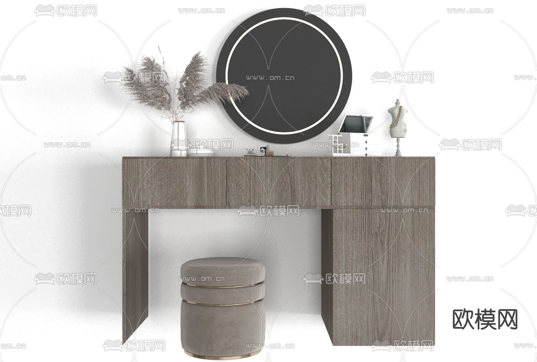 现代梳妆台免费3d模型下载