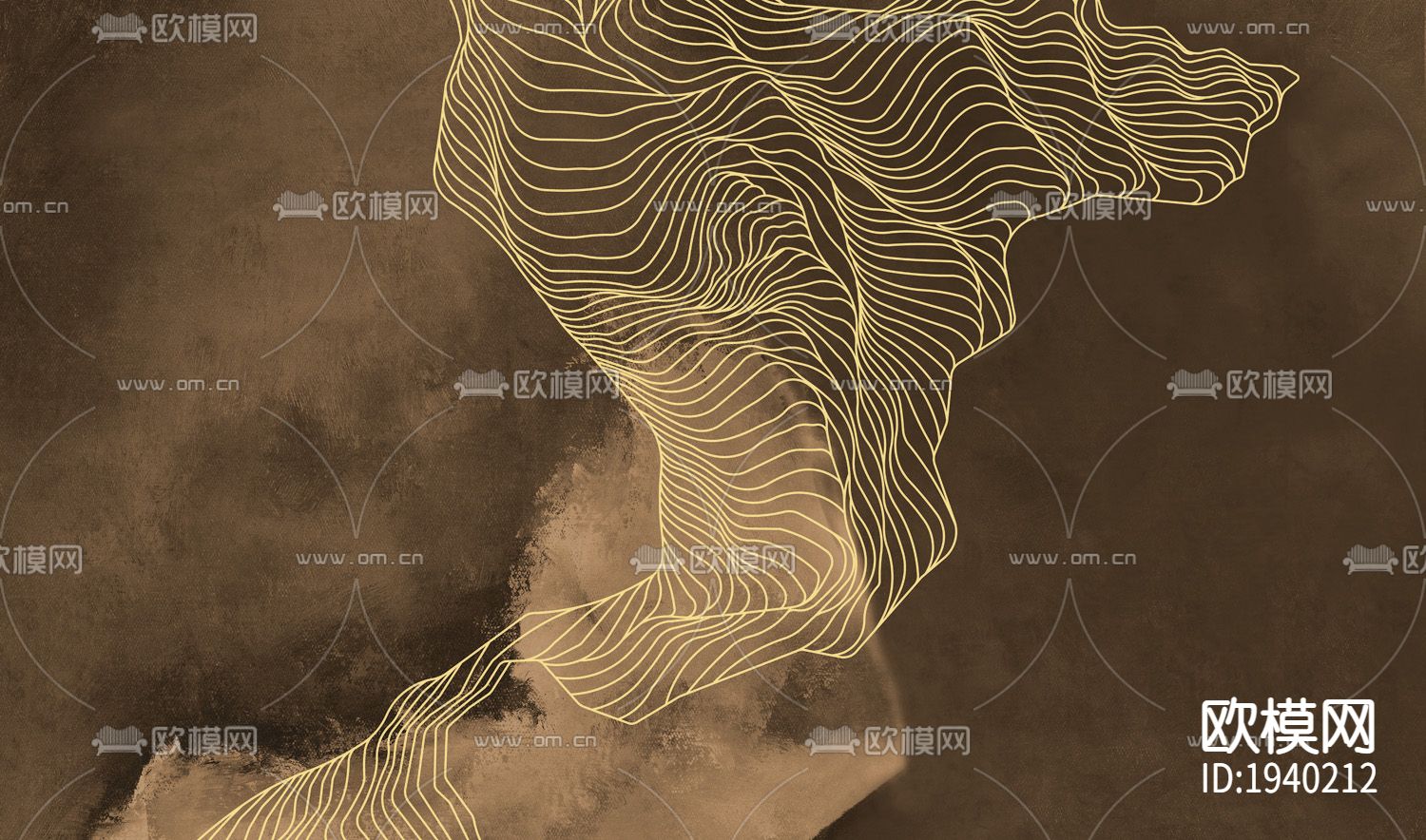 新中式山水抽象壁纸下载（渲染图6）