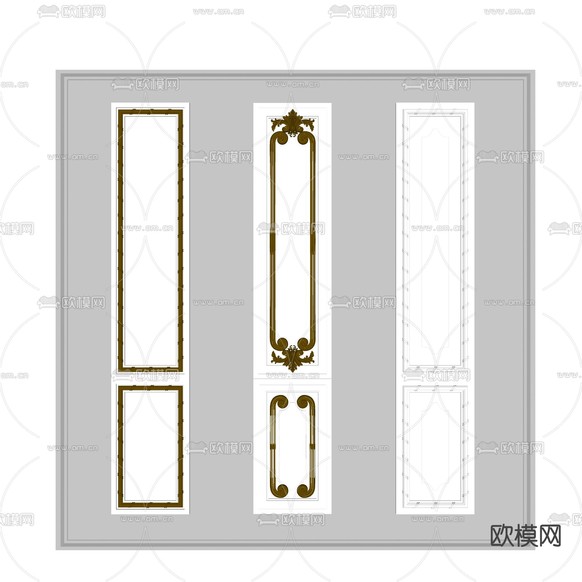 欧式雕花护墙板su模型下载(渲染图2)