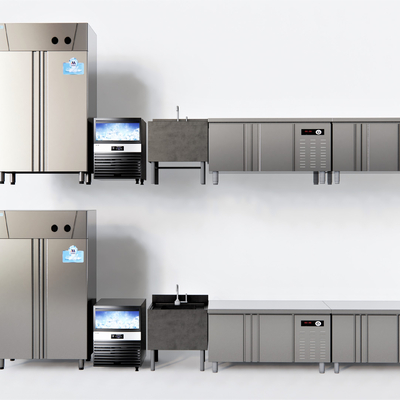  现代冰箱冷藏柜su模型 