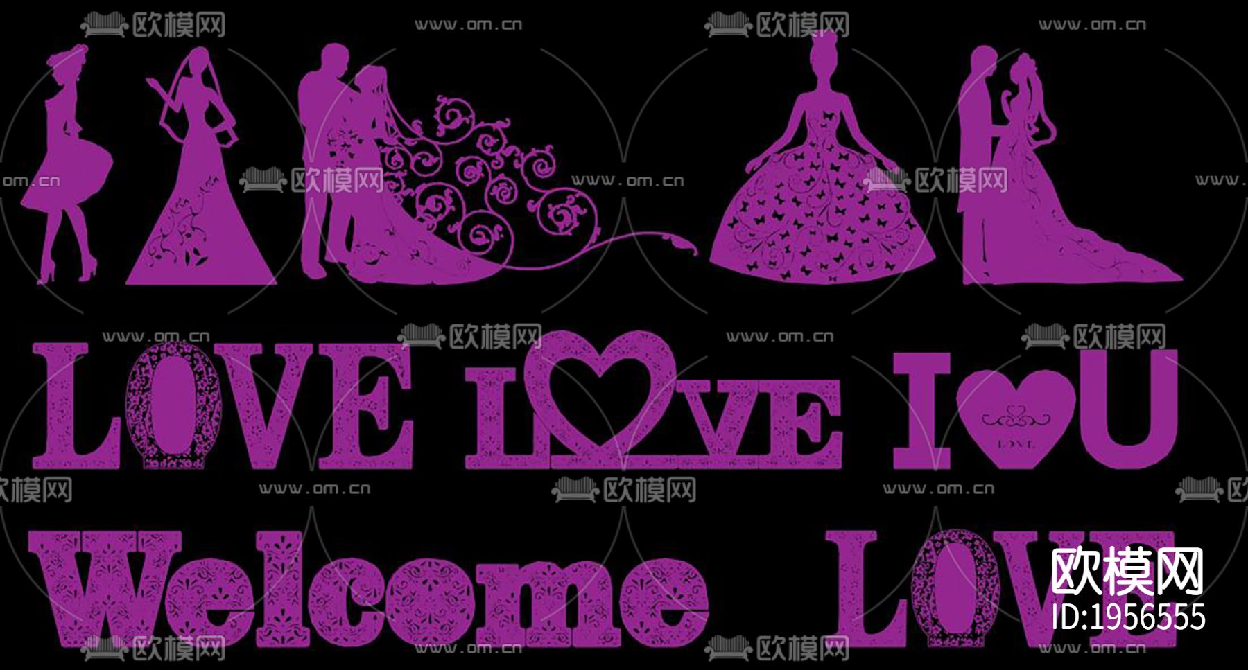 婚礼背板CAD图库下载（渲染图9）