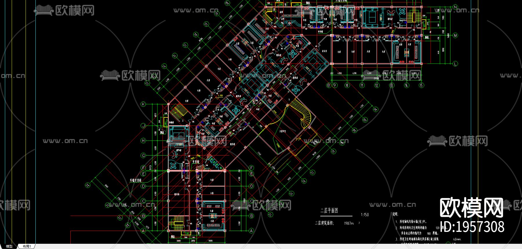 娱乐城cad施工图下载（渲染图2）