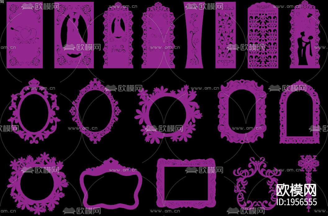 婚礼背板CAD图库下载（渲染图10）