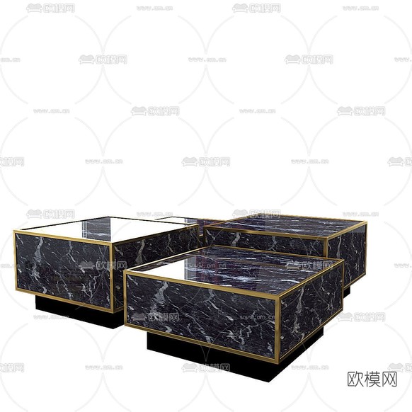 现代大理石茶几免费3d模型下载