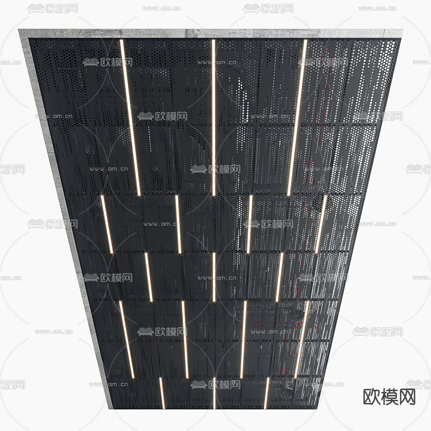 现代办公吊顶裸顶管道3d模型