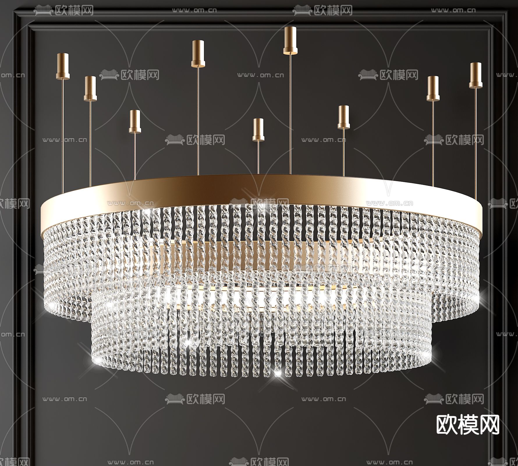 现代轻奢水晶吊灯3d模型下载
