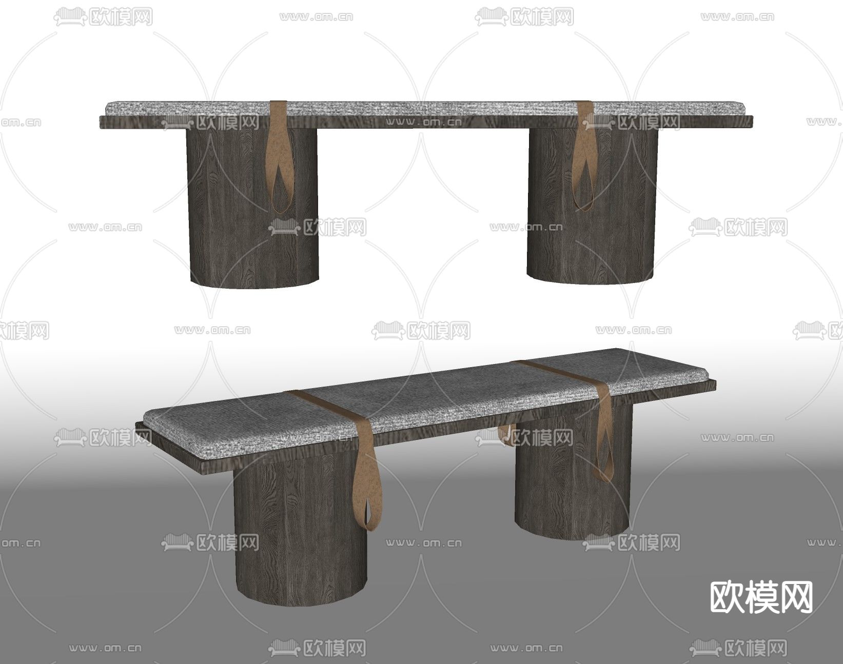 北欧鞋凳长凳su模型下载（渲染图2）