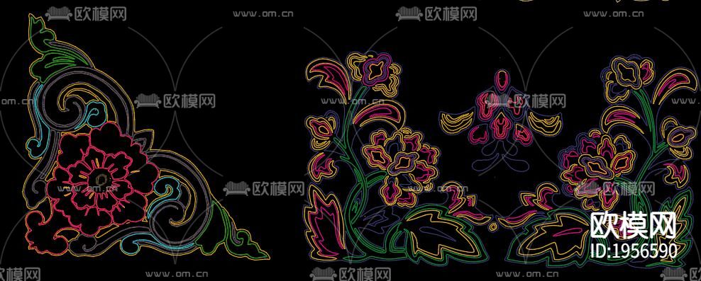 藏式花纹cad图块下载（渲染图8）