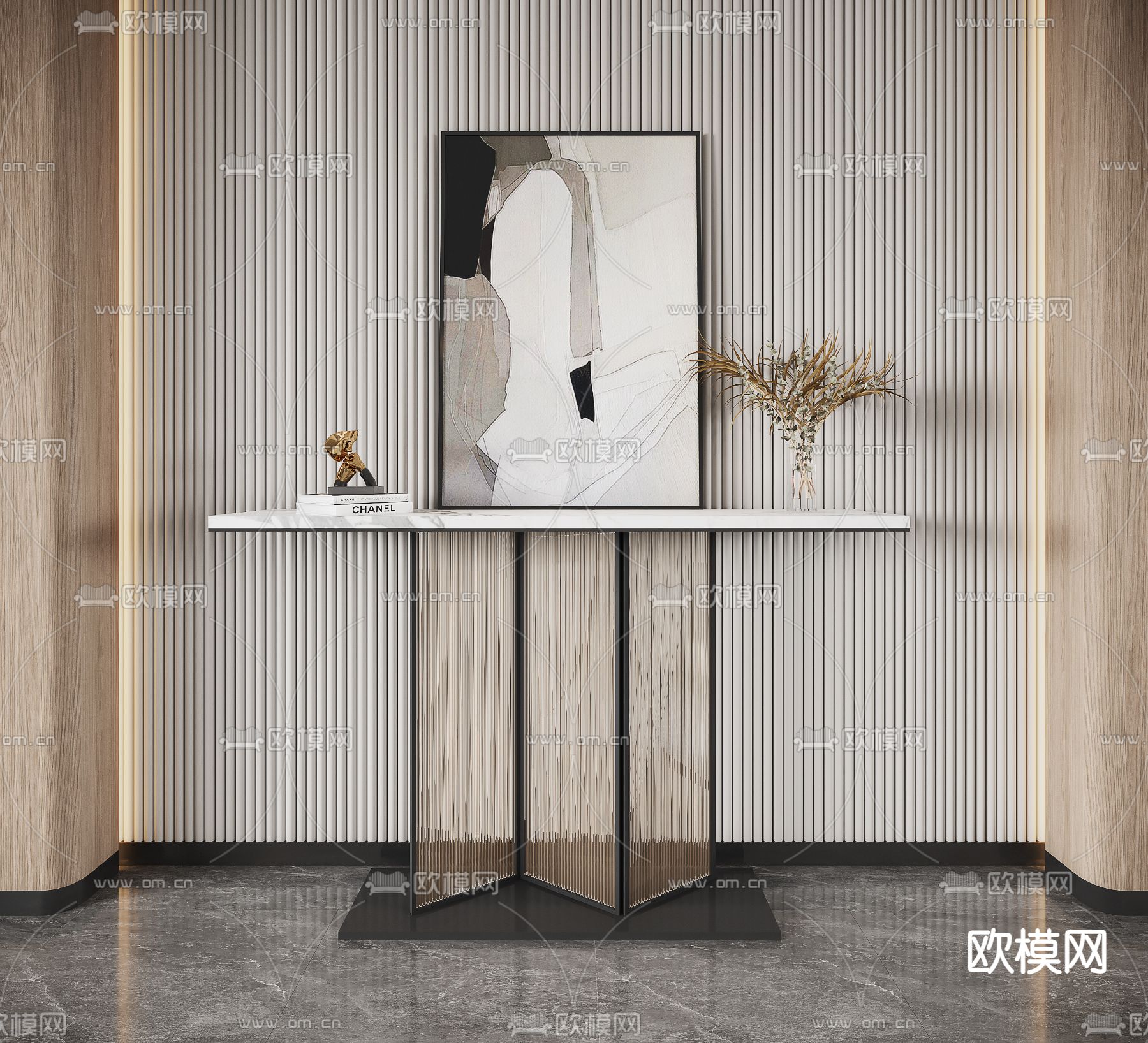 现代玄关端景台3d模型下载