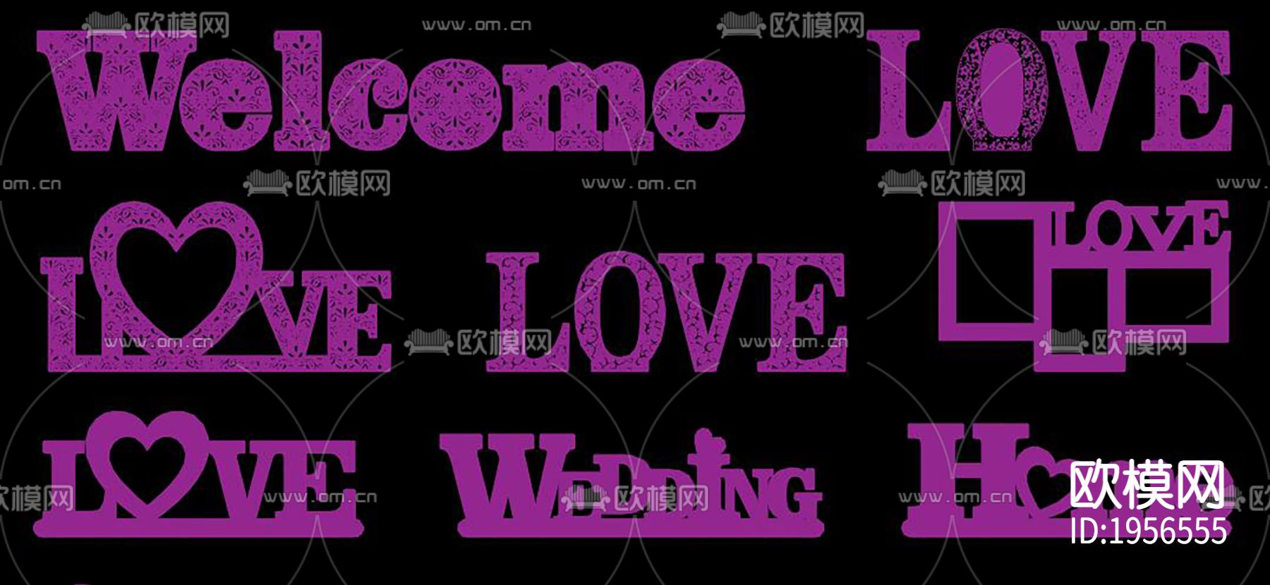 婚礼背板CAD图库下载（渲染图4）