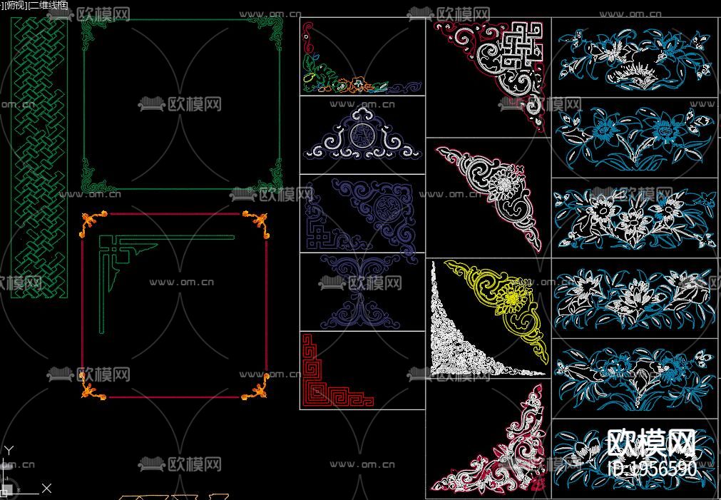 藏式花纹cad图块下载（渲染图3）