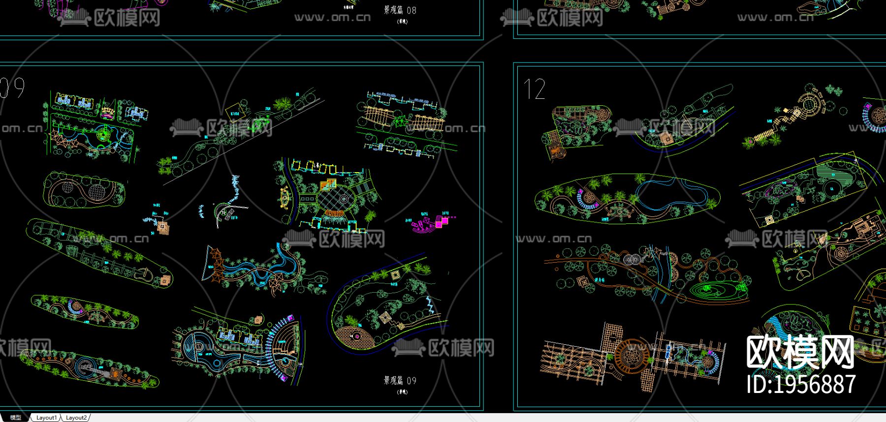 景观小品cad图库下载（渲染图2）