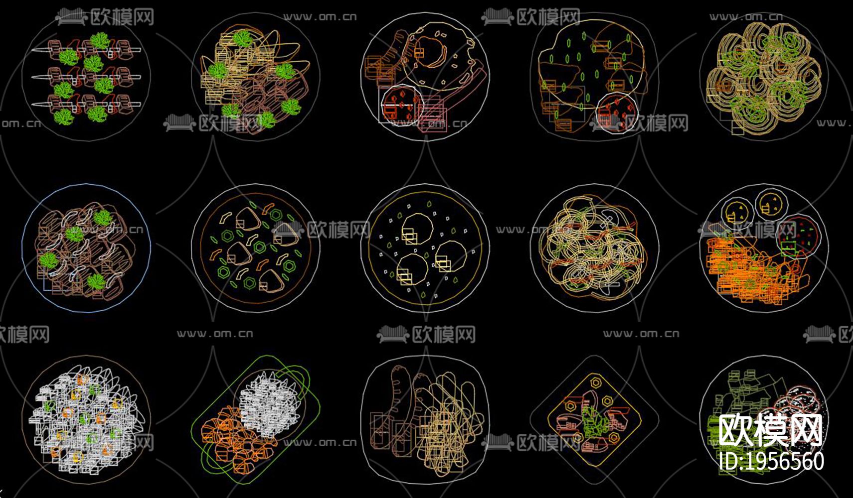 中式传统美食CAD图库下载（渲染图1）