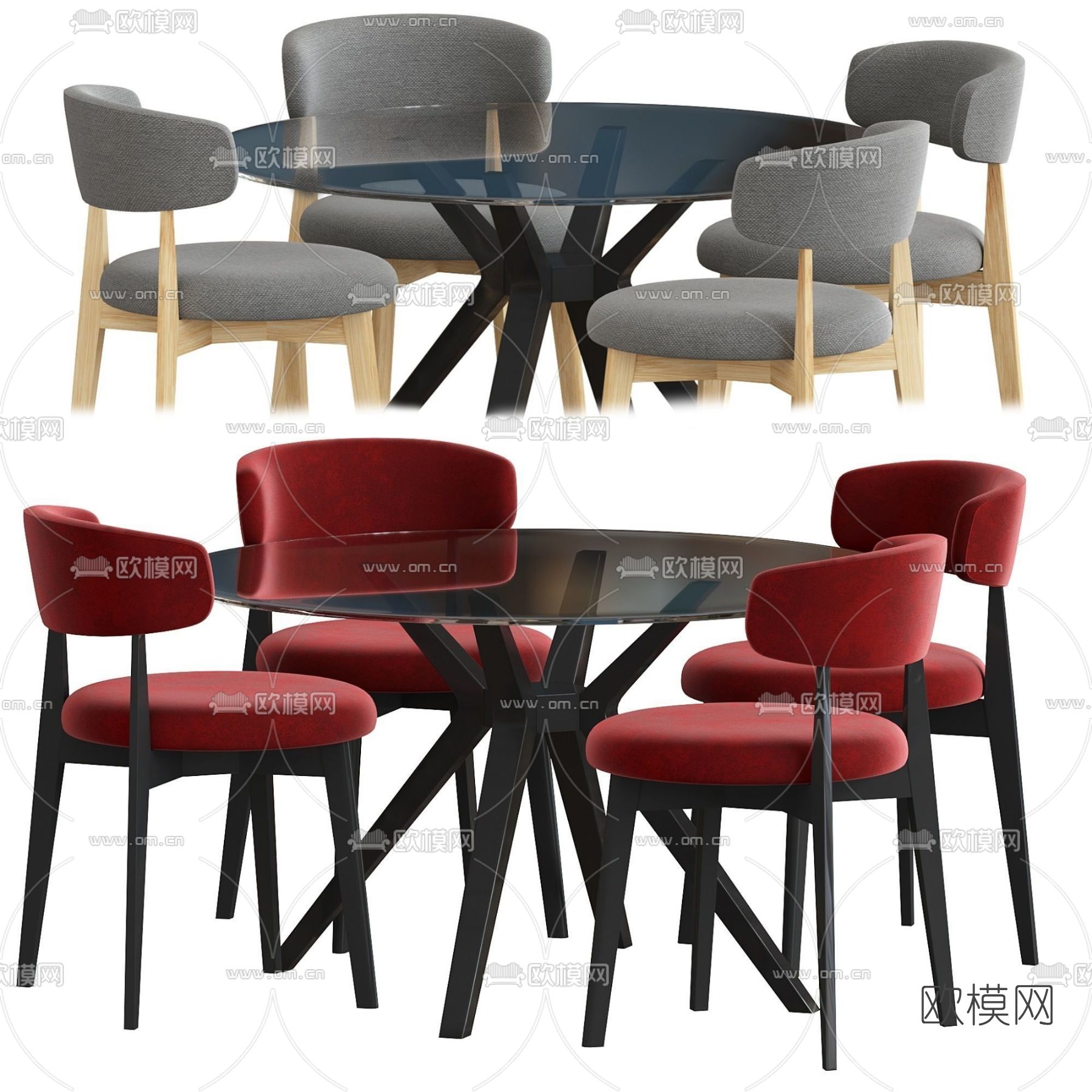 现代餐桌椅免费3d模型下载
