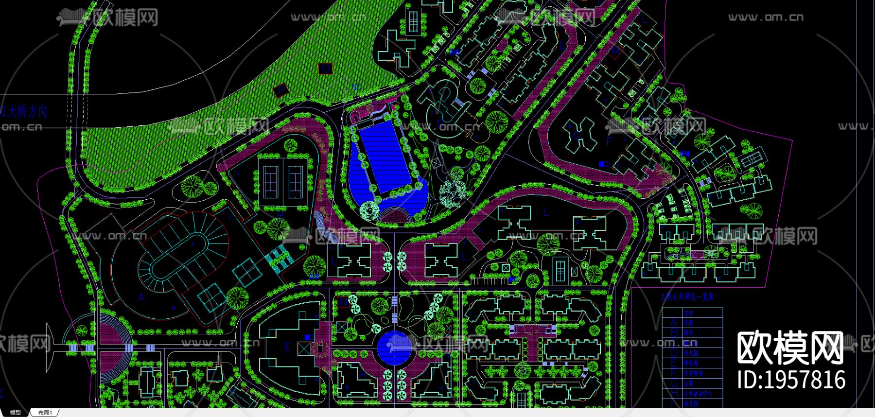 花园cad施工图下载（渲染图3）