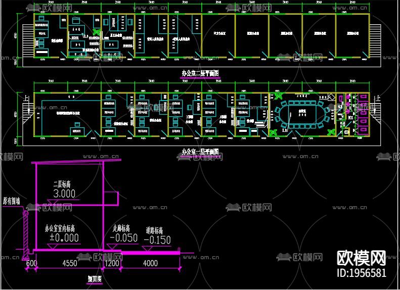 办公楼施工临时水电CAD施工图下载（渲染图4）