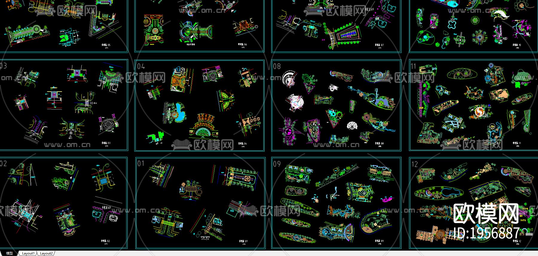 景观小品cad图库下载（渲染图4）