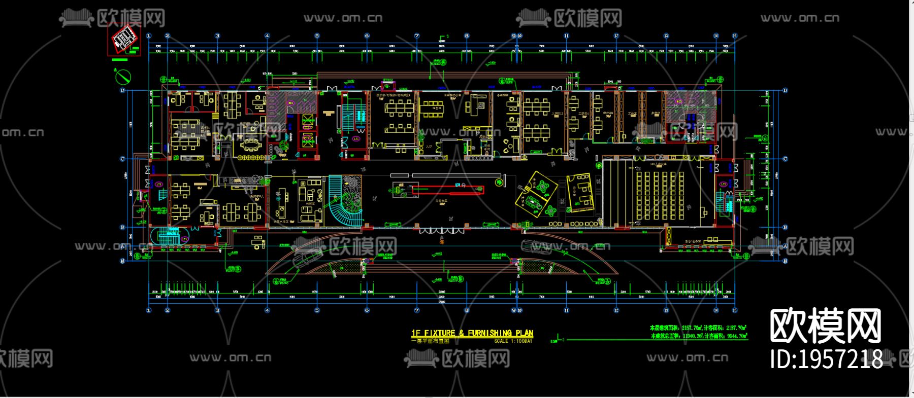 陶瓷办公楼cad施工图下载（渲染图2）