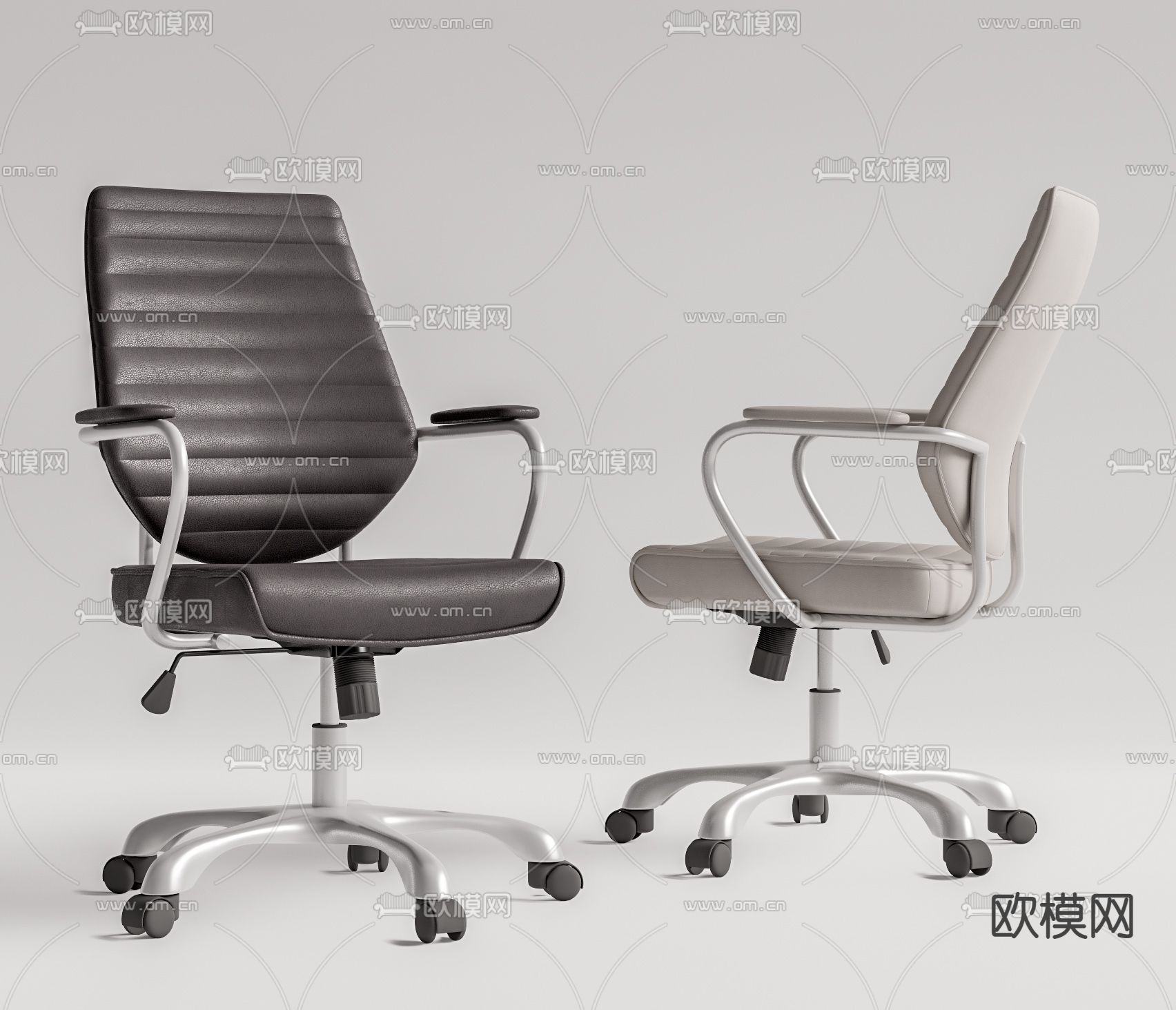 现代皮革办公椅su模型下载（渲染图1）