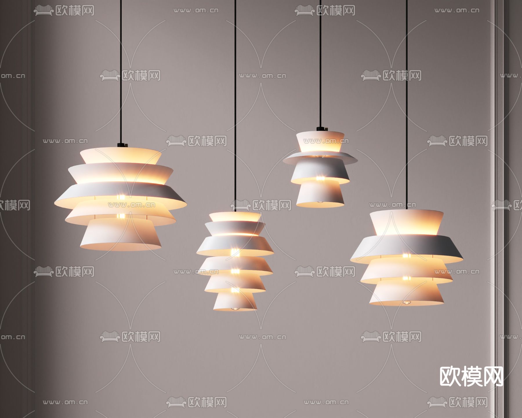 现代创意小吊灯3d模型下载