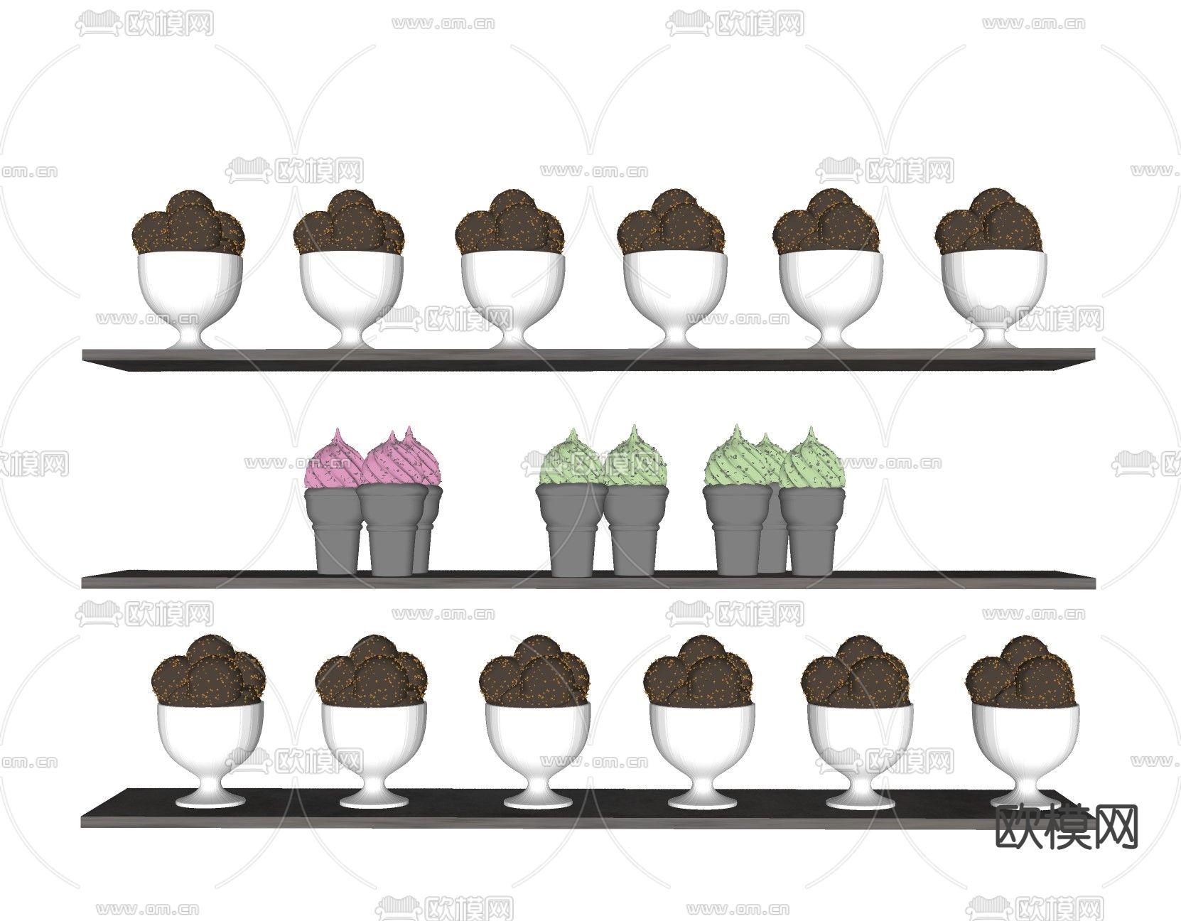 现代冷饮冰淇凌su模型下载（渲染图2）