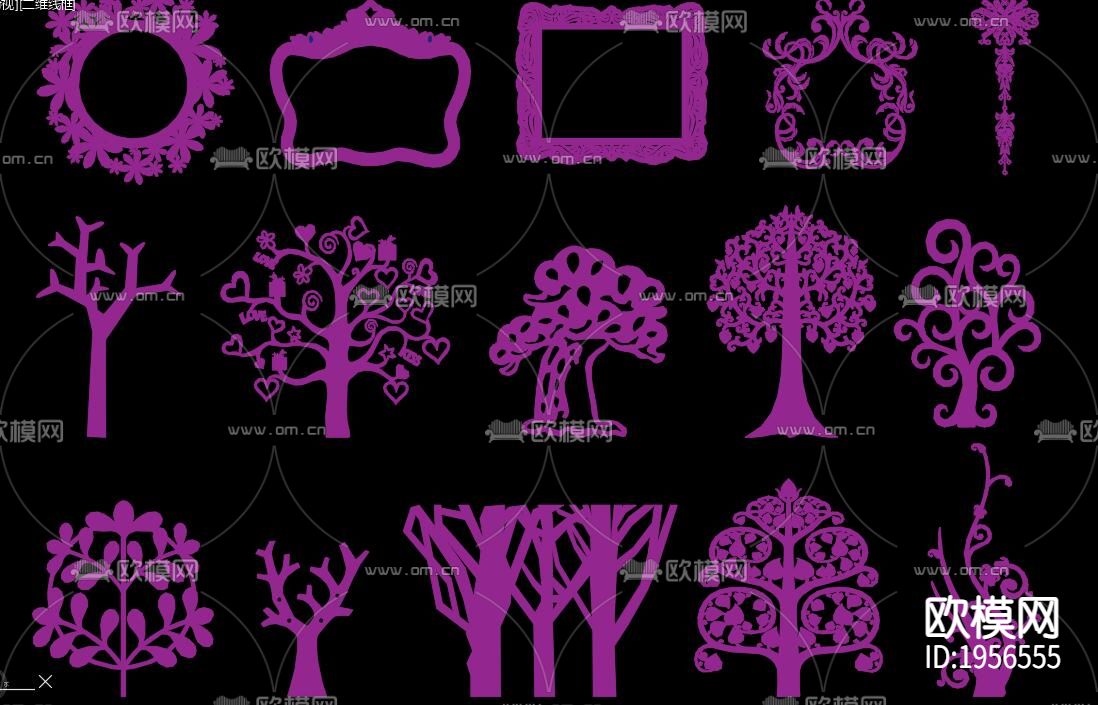 婚礼背板CAD图库下载（渲染图3）