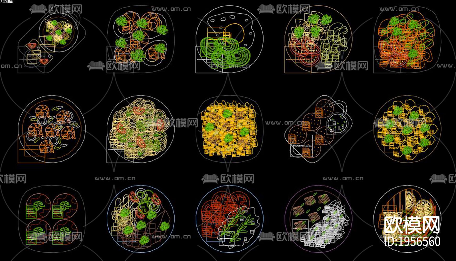 中式传统美食CAD图库下载（渲染图2）