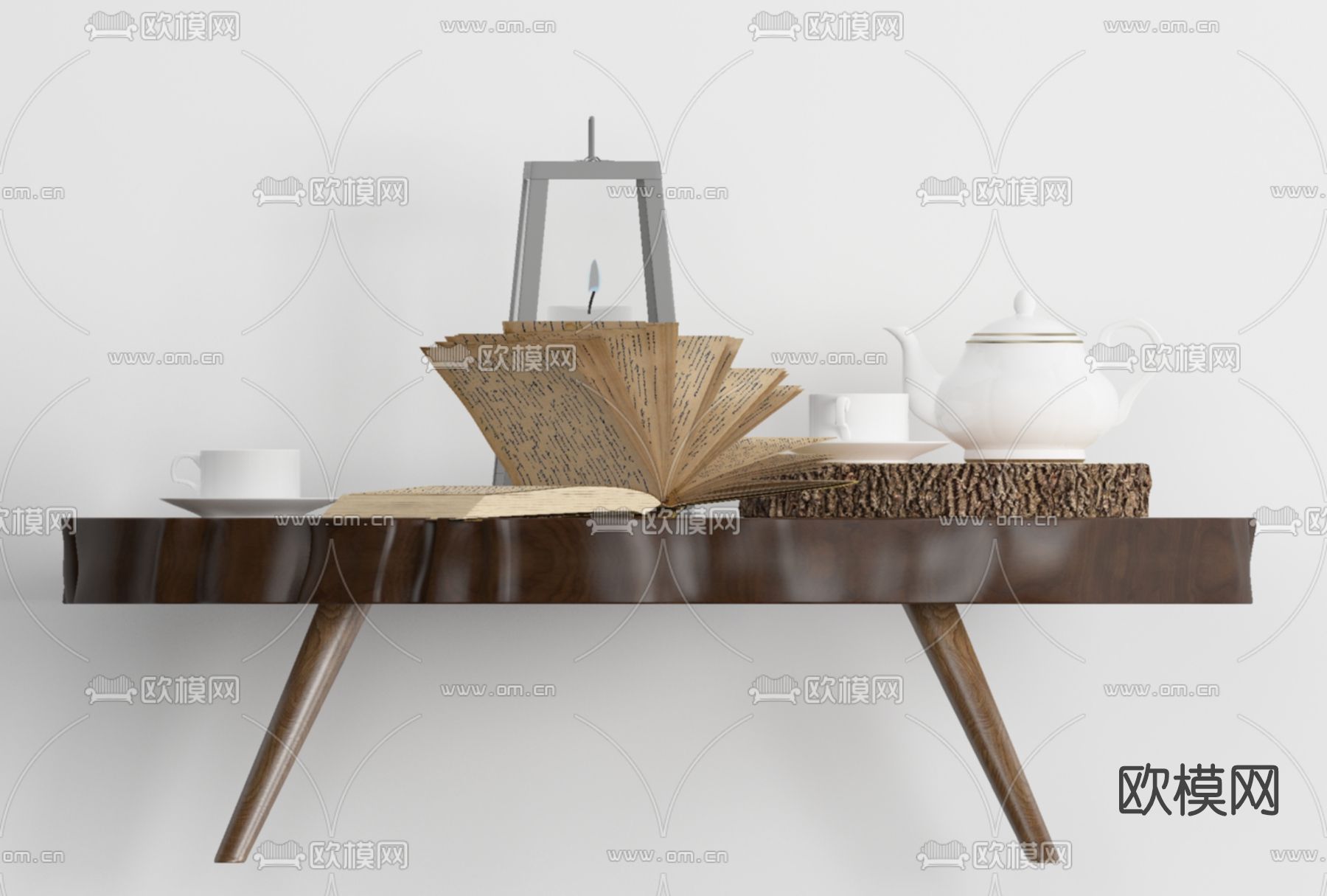 自然风茶几免费3d模型下载
