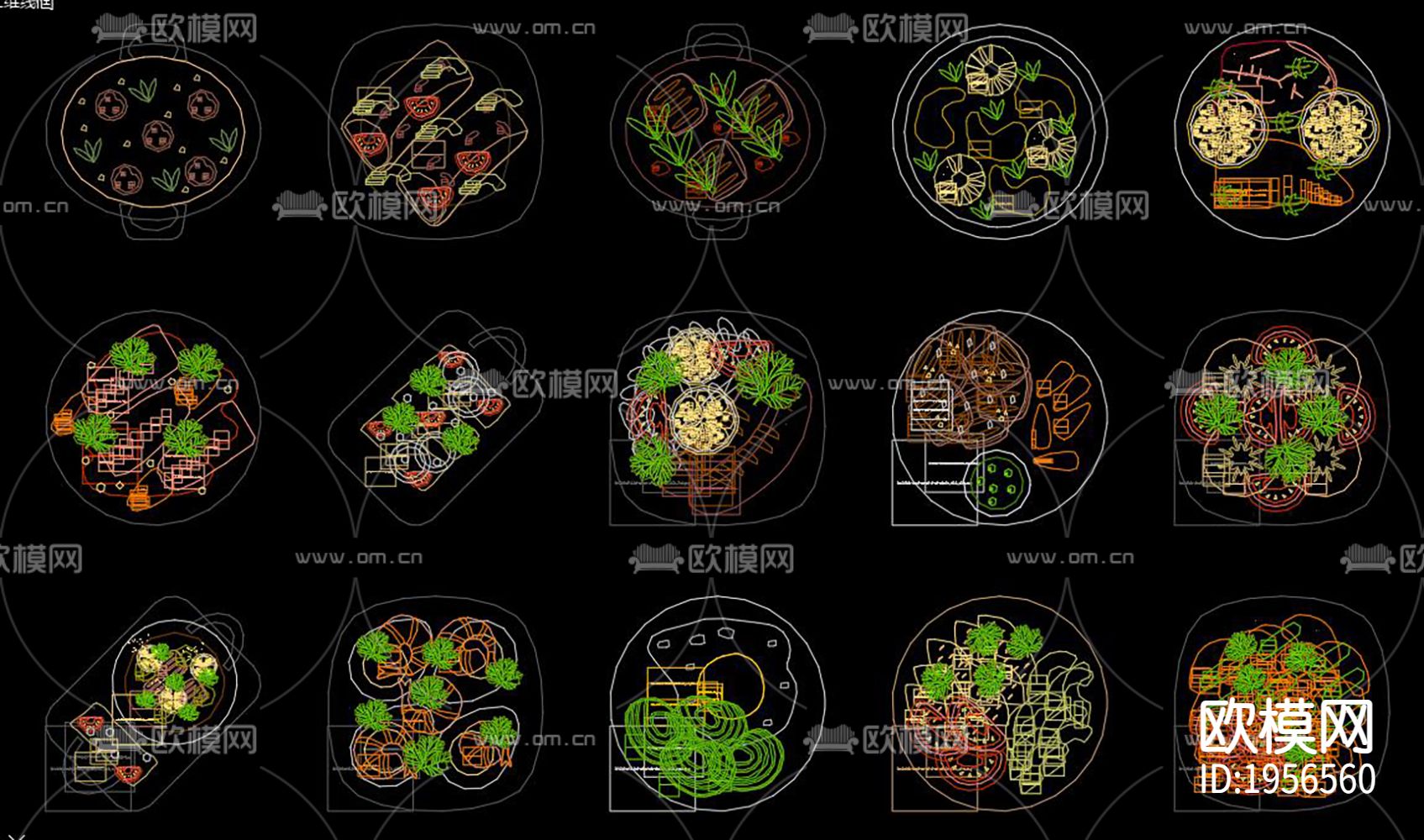 中式传统美食CAD图库下载（渲染图4）