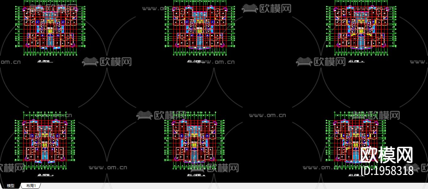 十八层电梯商住楼图纸下载（渲染图1）