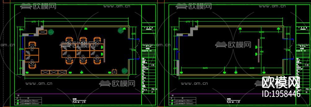 办公室平面布置下载（渲染图5）
